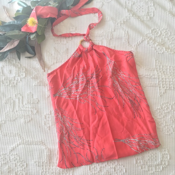 Coral red J McLaughlin top - Picture 3 of 8